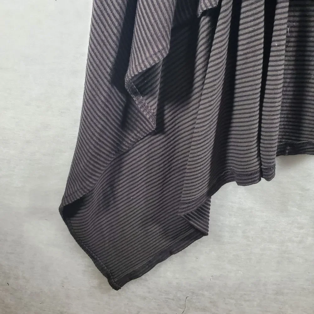 L Bryn Walker Knit Striped Shawl Collar Waterfall Cardigan Longline Lagenlook - Picture 11 of 13